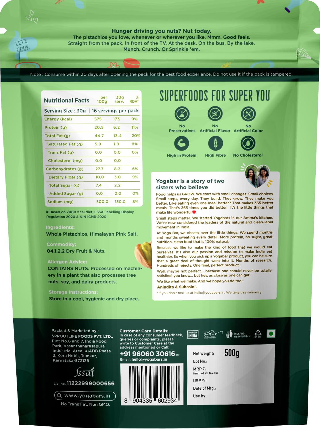 1kg Yogabar Premium Pista Crunchy Pistachios|Tasty &amp; Healthy Nuts Dry Fruits|Rich in Protein, Fibre, Gluten Free &amp; Low Calories|Healthy Snacks|Dry Fruit Gift Pack - View 4