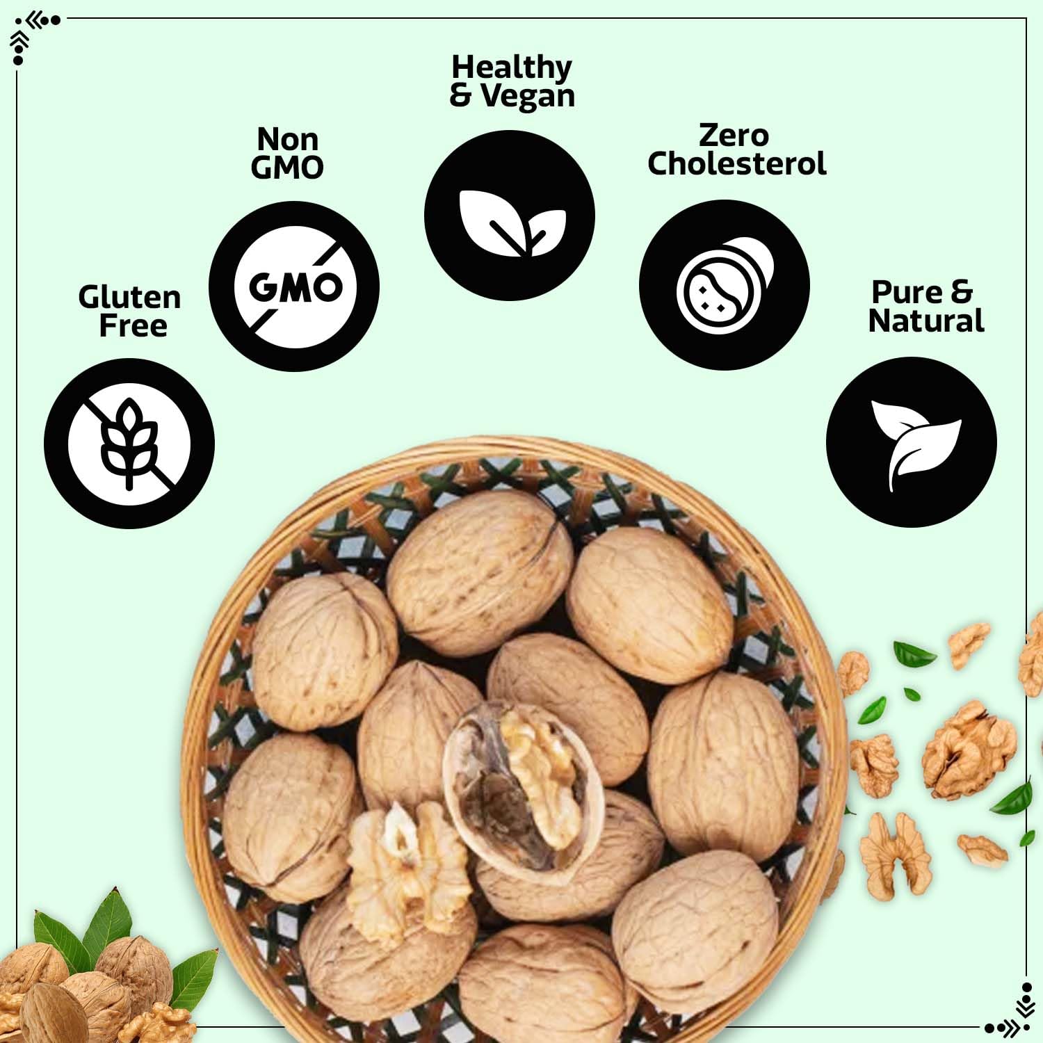 Kashmir Walnuts with Shell – 1kg | Fresh, Natural & Unprocessed Dry Fruits | Rich in Omega-3 | Boosts Brain & Heart Health - View 8