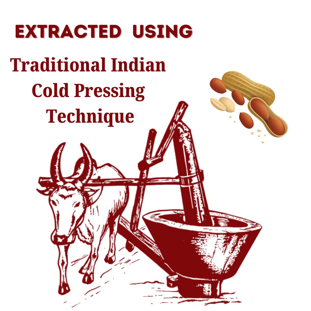 15 Kg | Tin Can | Maanu Cold Pressed Groundnut Peanuts Oil 15 Kg | Tin Can | Kolhu/Kacchi Ghani/Chekku/Ganuga | Peanut Oil | Natural | Chemical-Free | Cold Pressed Groundnut Oil for Cooking - View 2