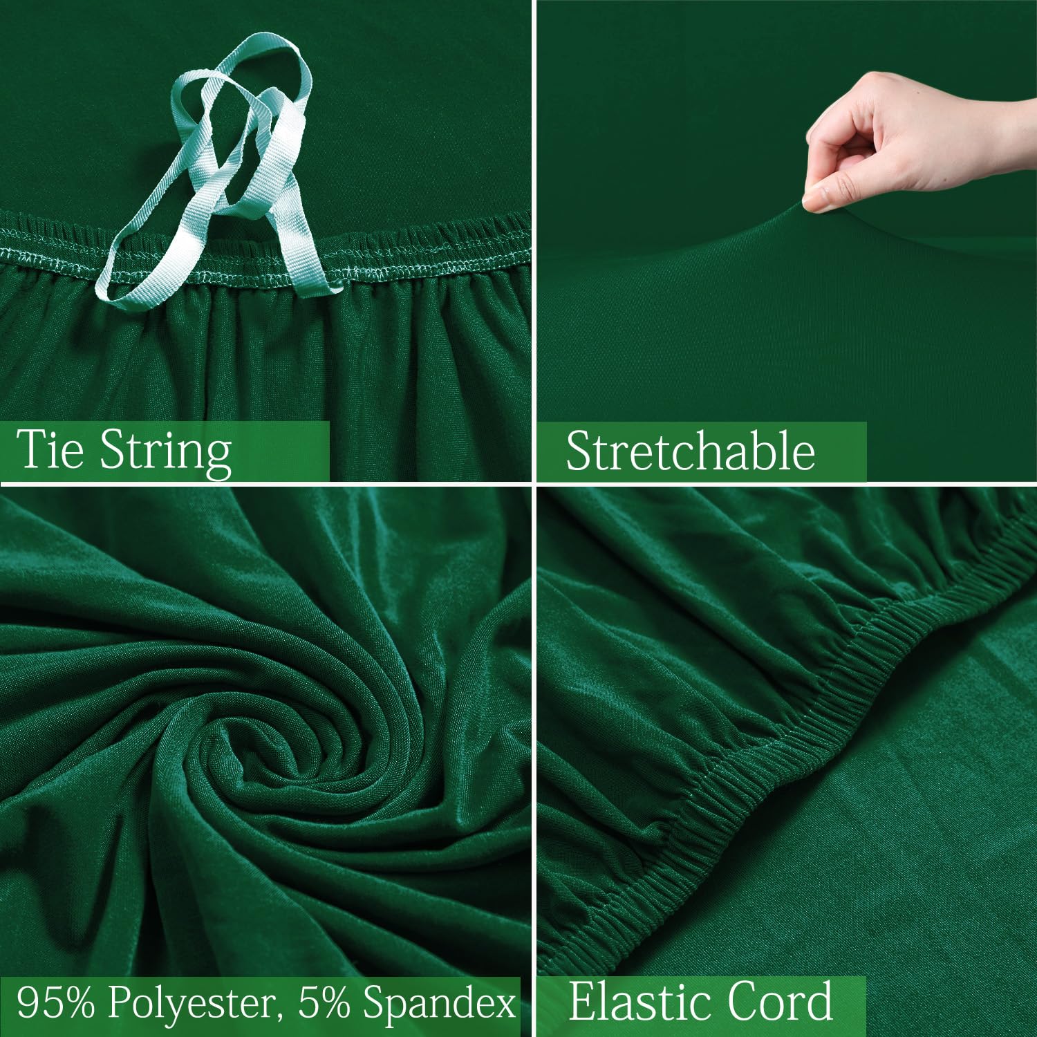 HOKIPO Printed 5 Seater Fully Covered Sofa Cover in 3 Seater and 2 Seater Configuration, Bottle Green (AR-4278-E25 + AR-4279-E25) - View 5