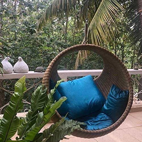 Hanging Swing Chair for Balcony &amp; Living Room | Handwoven Cane Hammock Zula for Adults | Indoor Outdoor Single Seater Jhula | Handmade Rattan Swing Chair (91x46x91 cm) - View 4